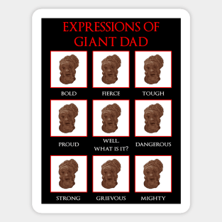 Expressions of Giant Dad Sticker